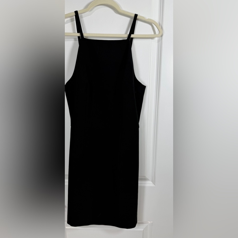 French Connection Whisper Square Neck Strappy Black Mini Dress